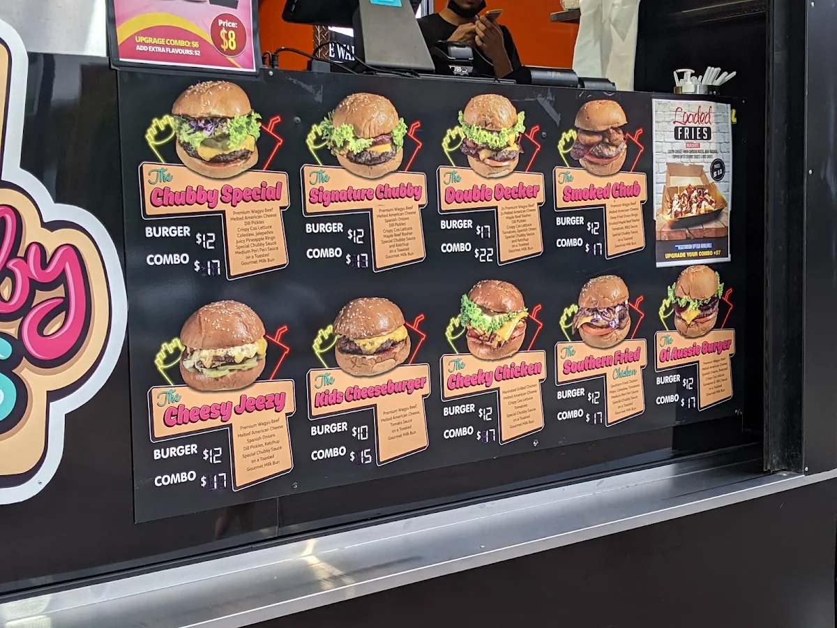 Menu, Chubby Buns Burgers Rockdale