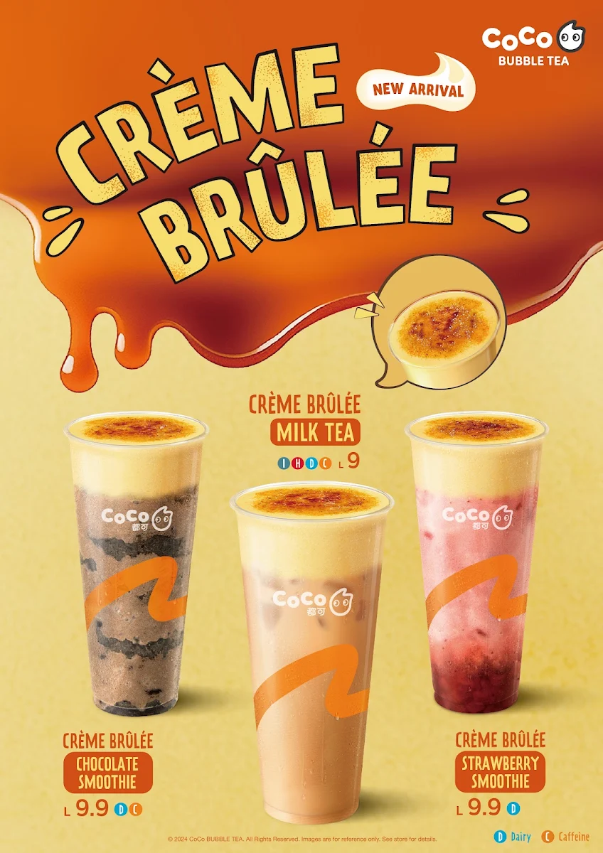 Menu, Coco Bubble Tea Arndale