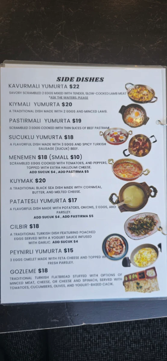 Menu, Dejawu Authentic Cuisine