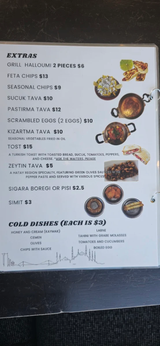 Menu, Dejawu Authentic Cuisine