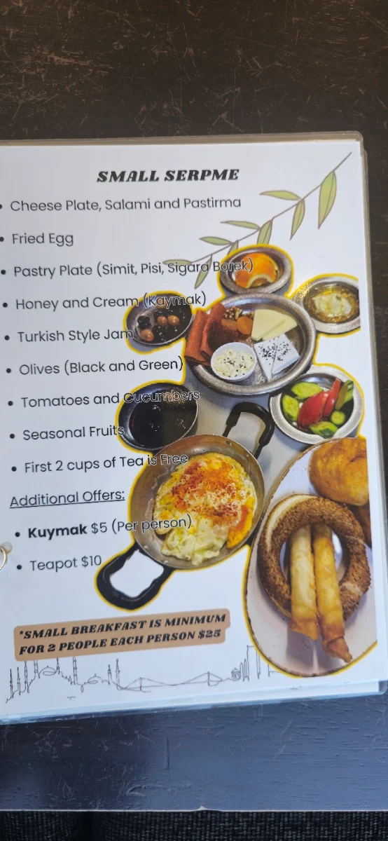 Menu, Dejawu Authentic Cuisine