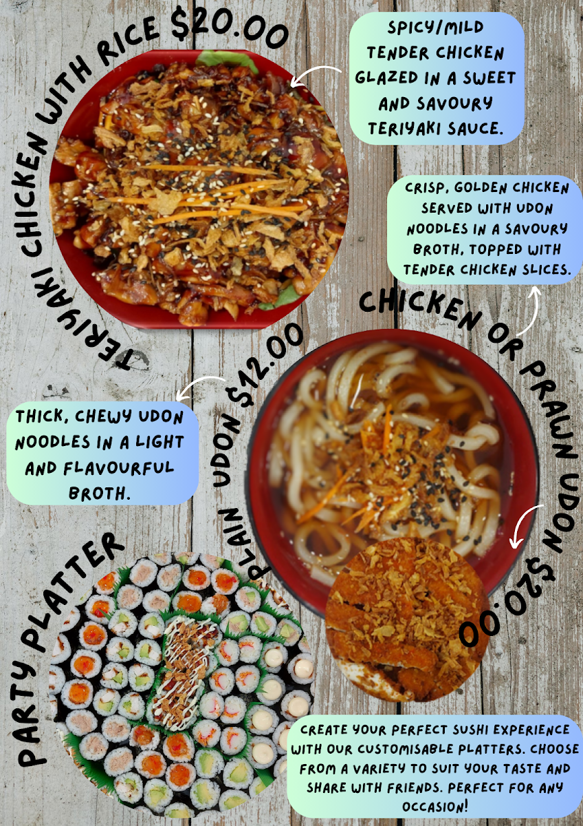 Menu, Sushi momo