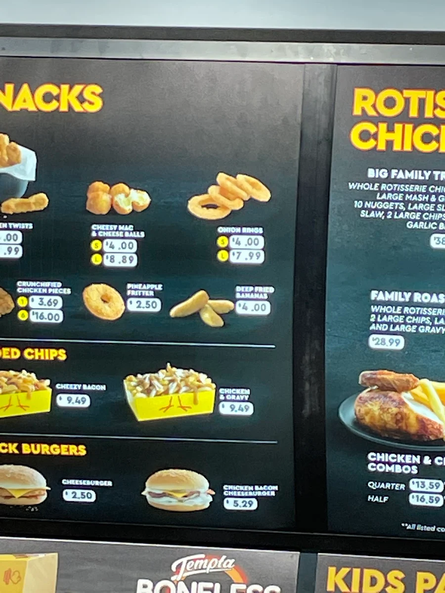 Menu, Chicken Treat Carnarvon