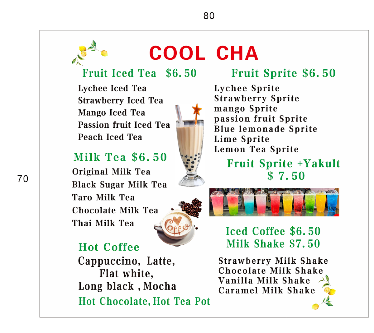 Menu, Cool Sushi & Noodles Grafton