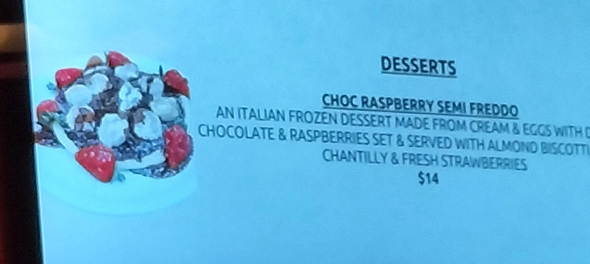 Menu, Drouin Family Hotel