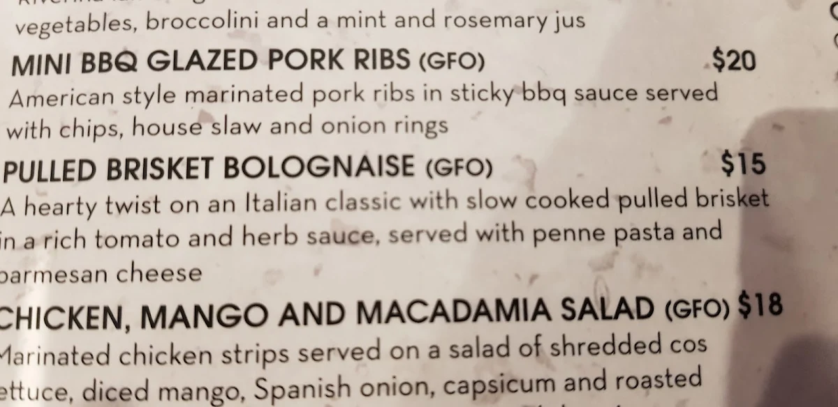 Menu, Drouin Family Hotel