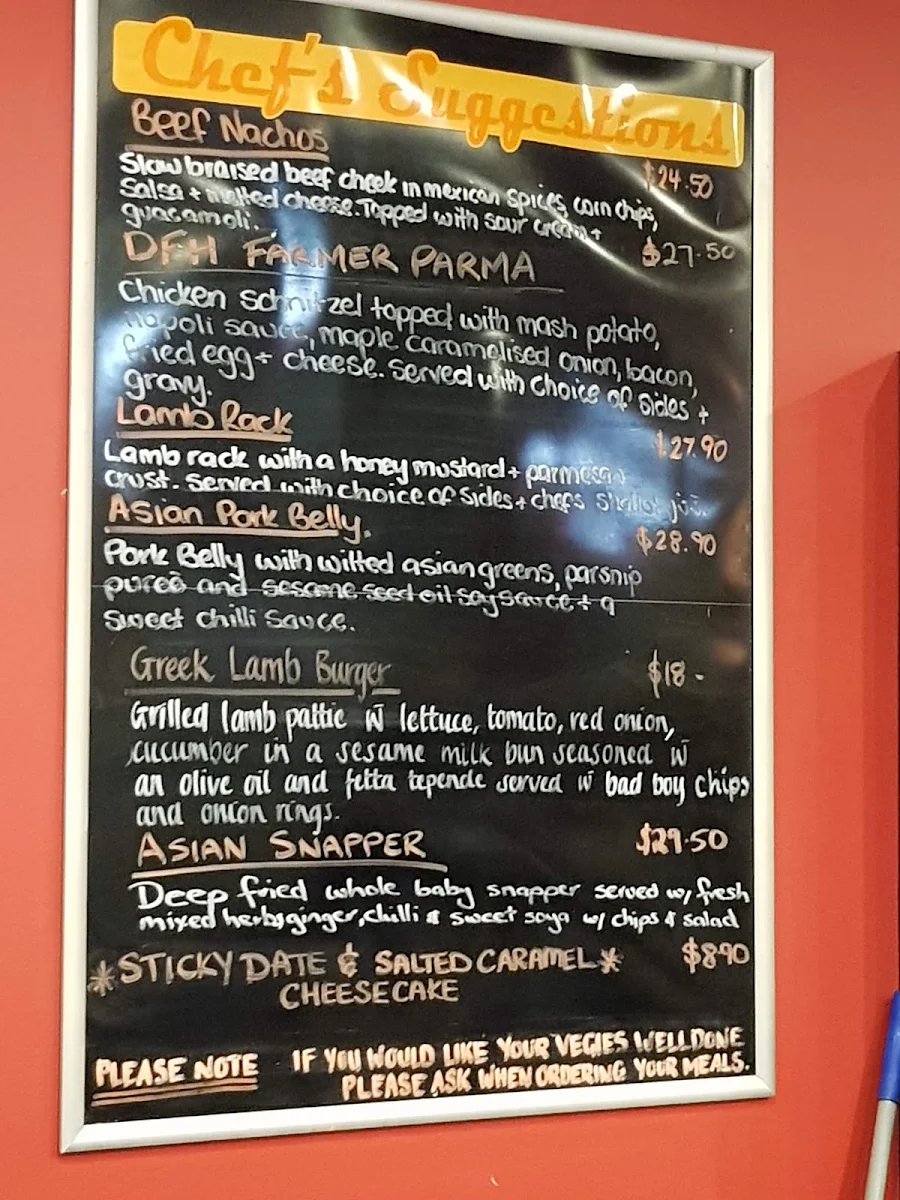 Menu, Drouin Family Hotel