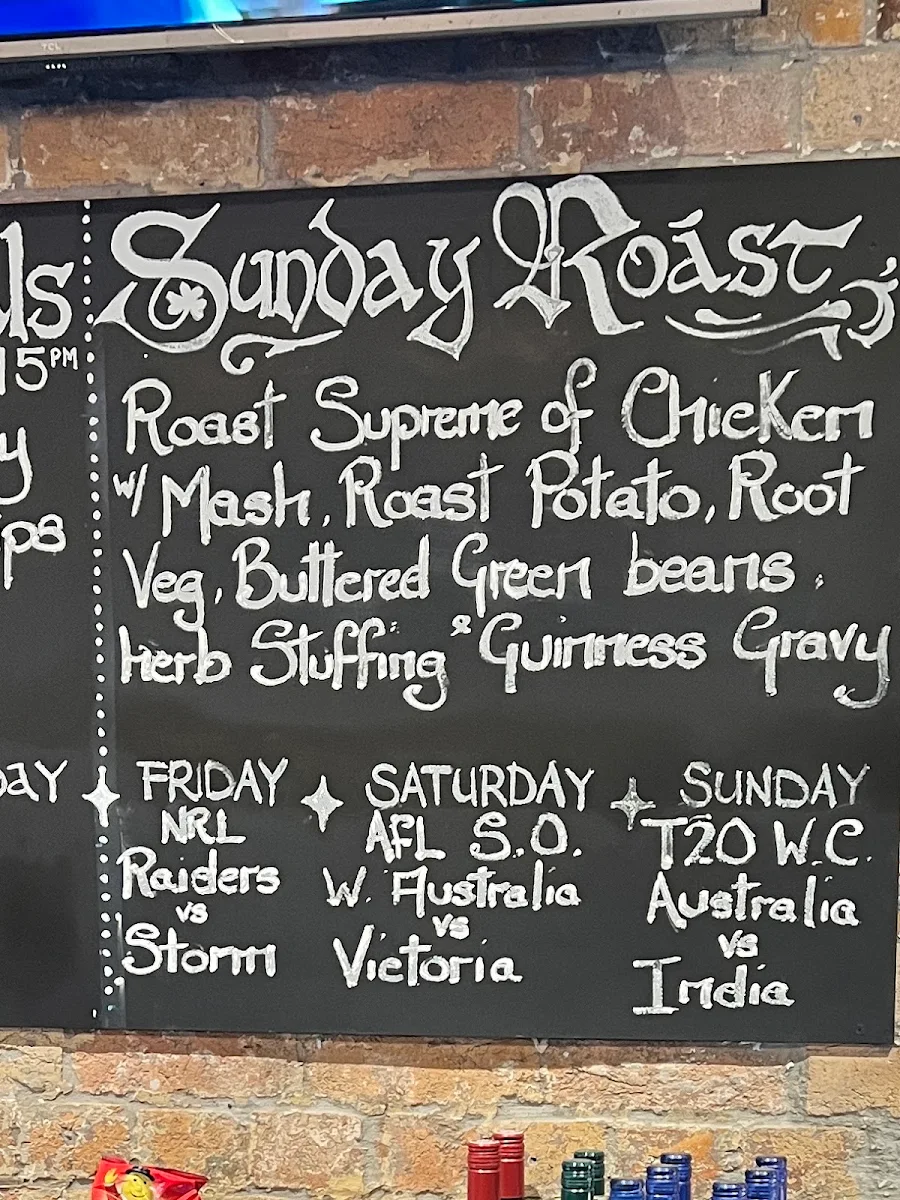 Menu, The One Mile Woolloongabba (Sports Bar & Restaurant)