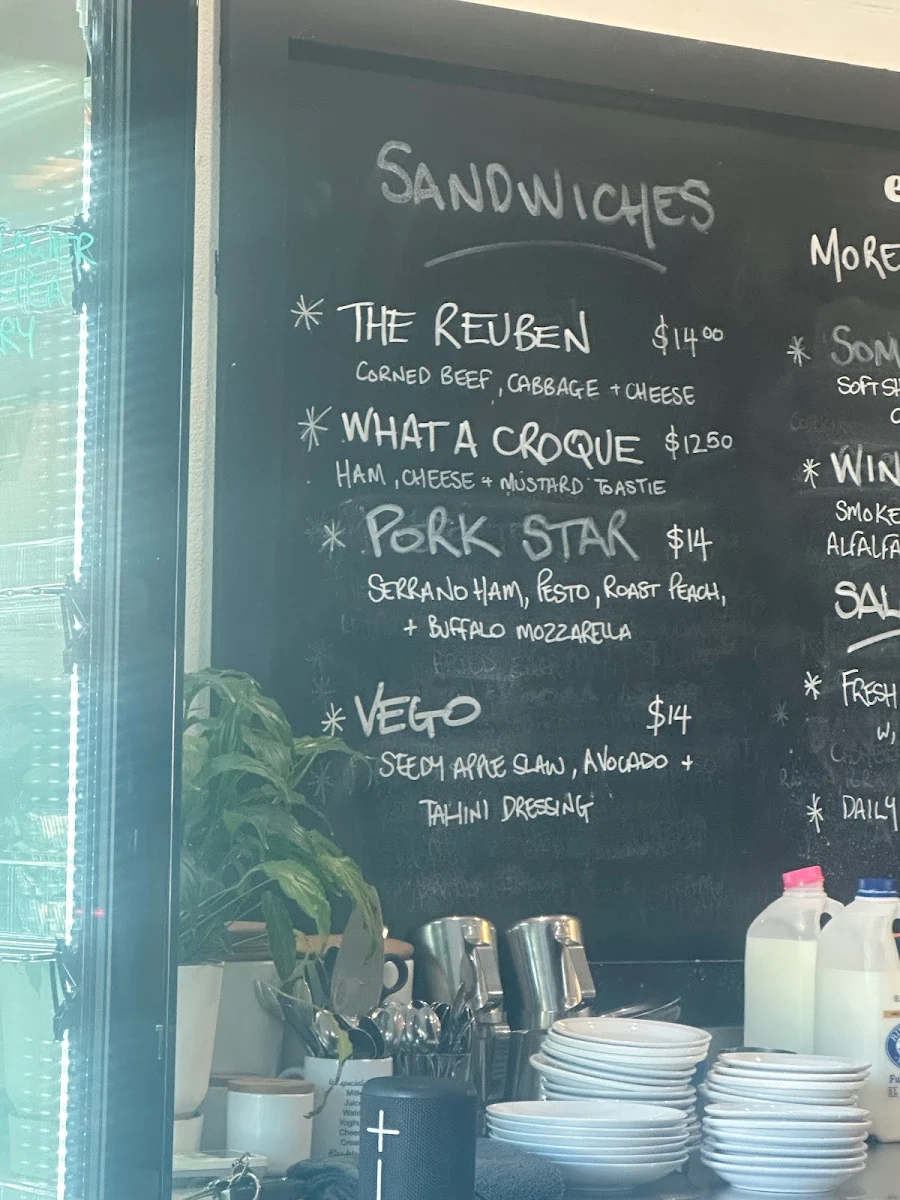 Menu, Ebden & Olive Cafe