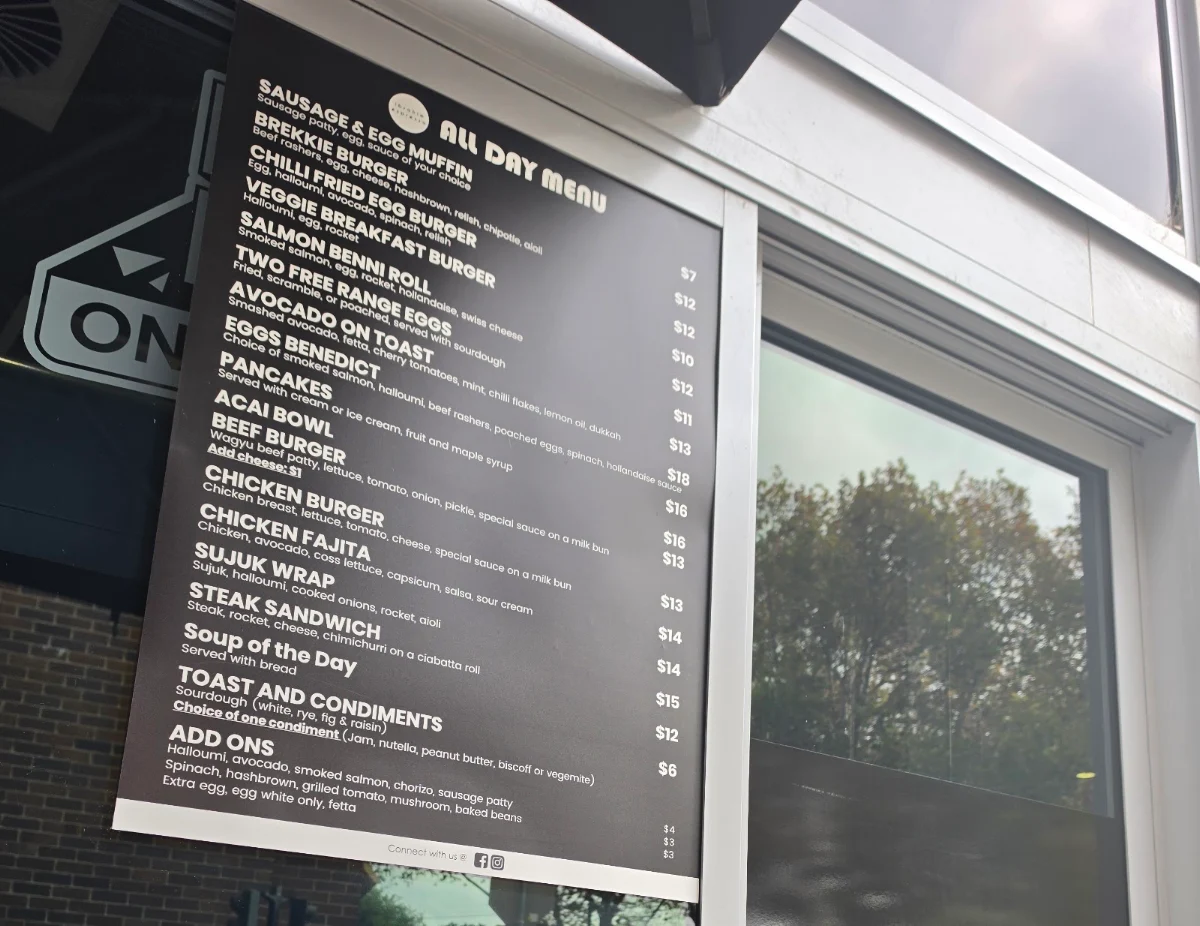 Menu, Ibrahim Espresso