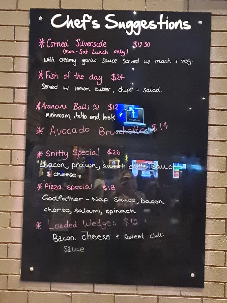 Menu, Jewells Tavern