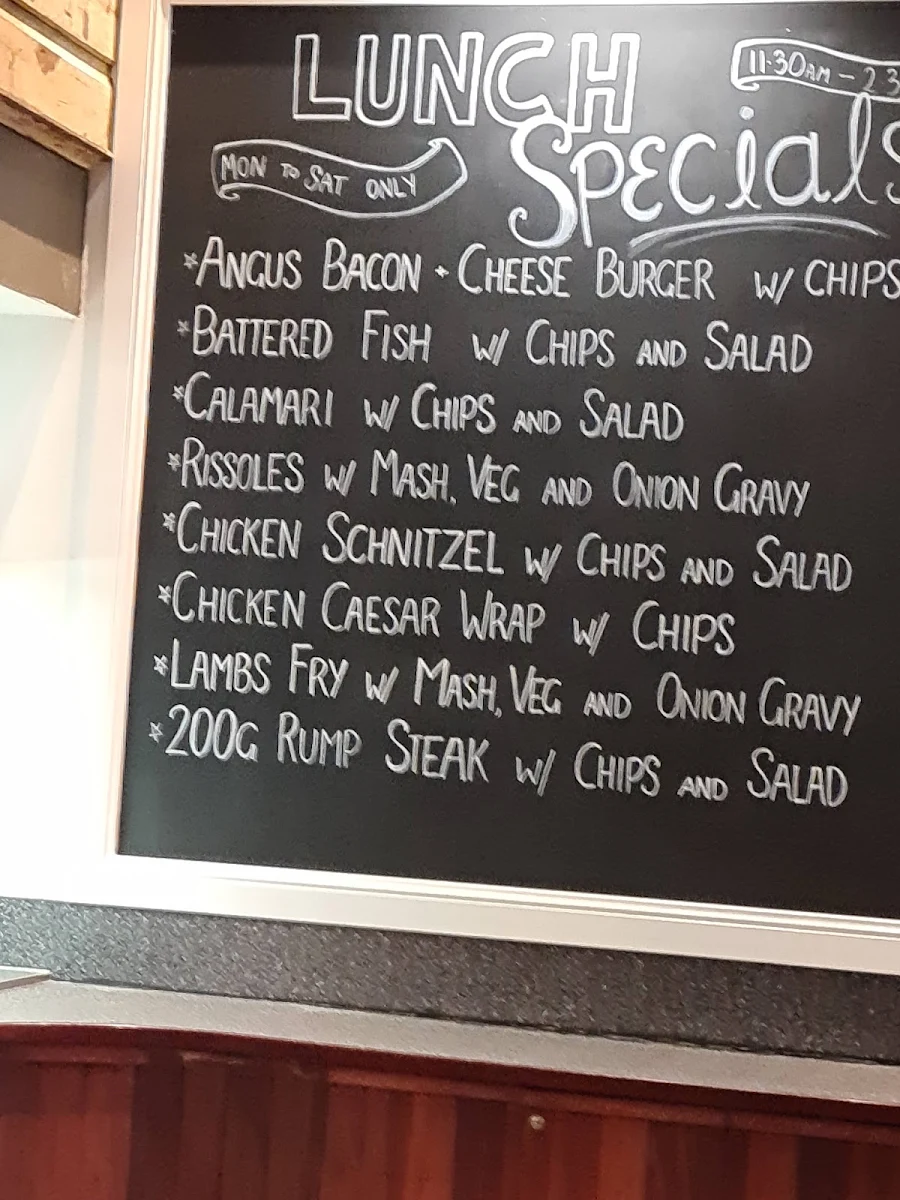 Menu, Jewells Tavern