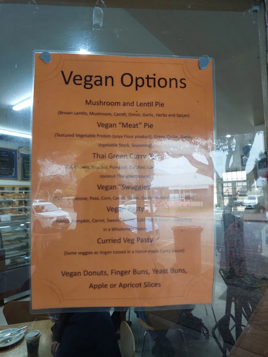 Menu, Heritage Pies & Pastries