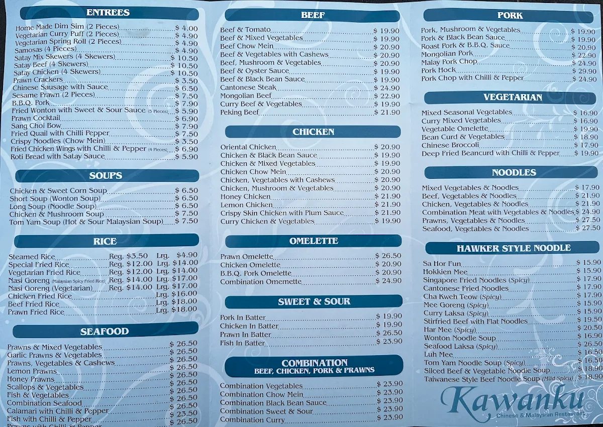 Menu, Kawanku