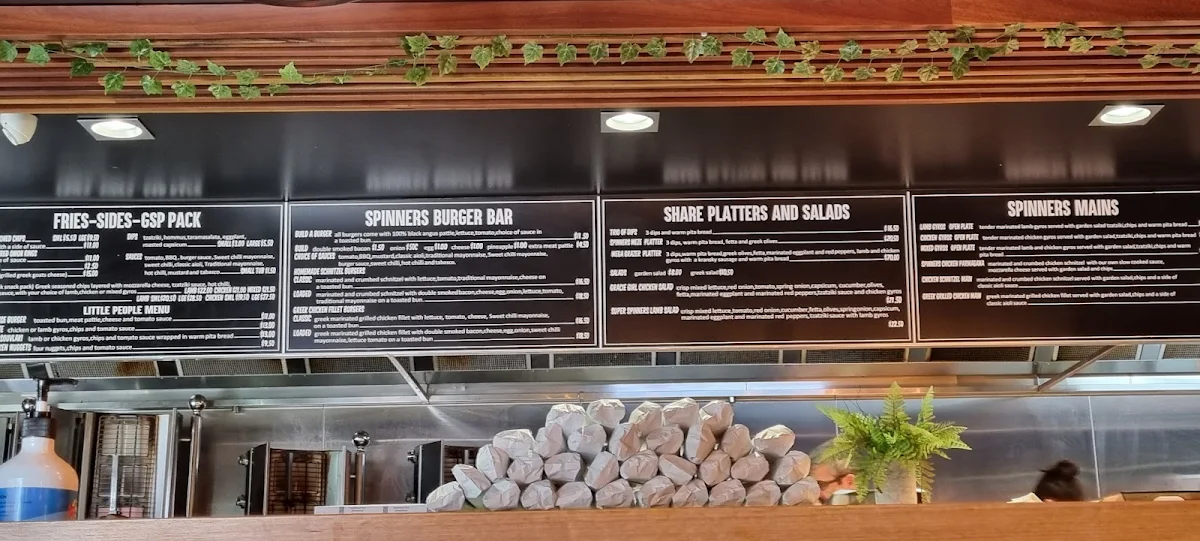 Menu, Spinner's Souvlaki Bar And Grill