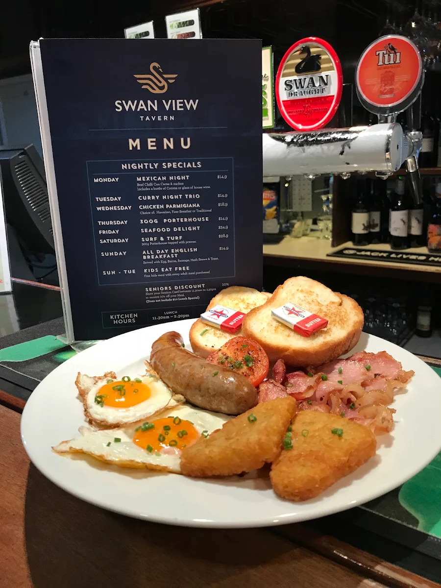 Menu, Swan View Tavern