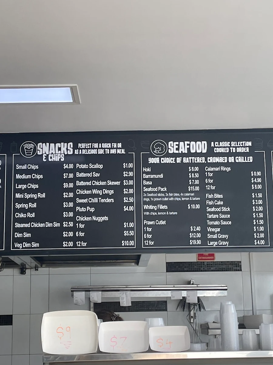 Menu, Charlie’s Takeaway and Catering