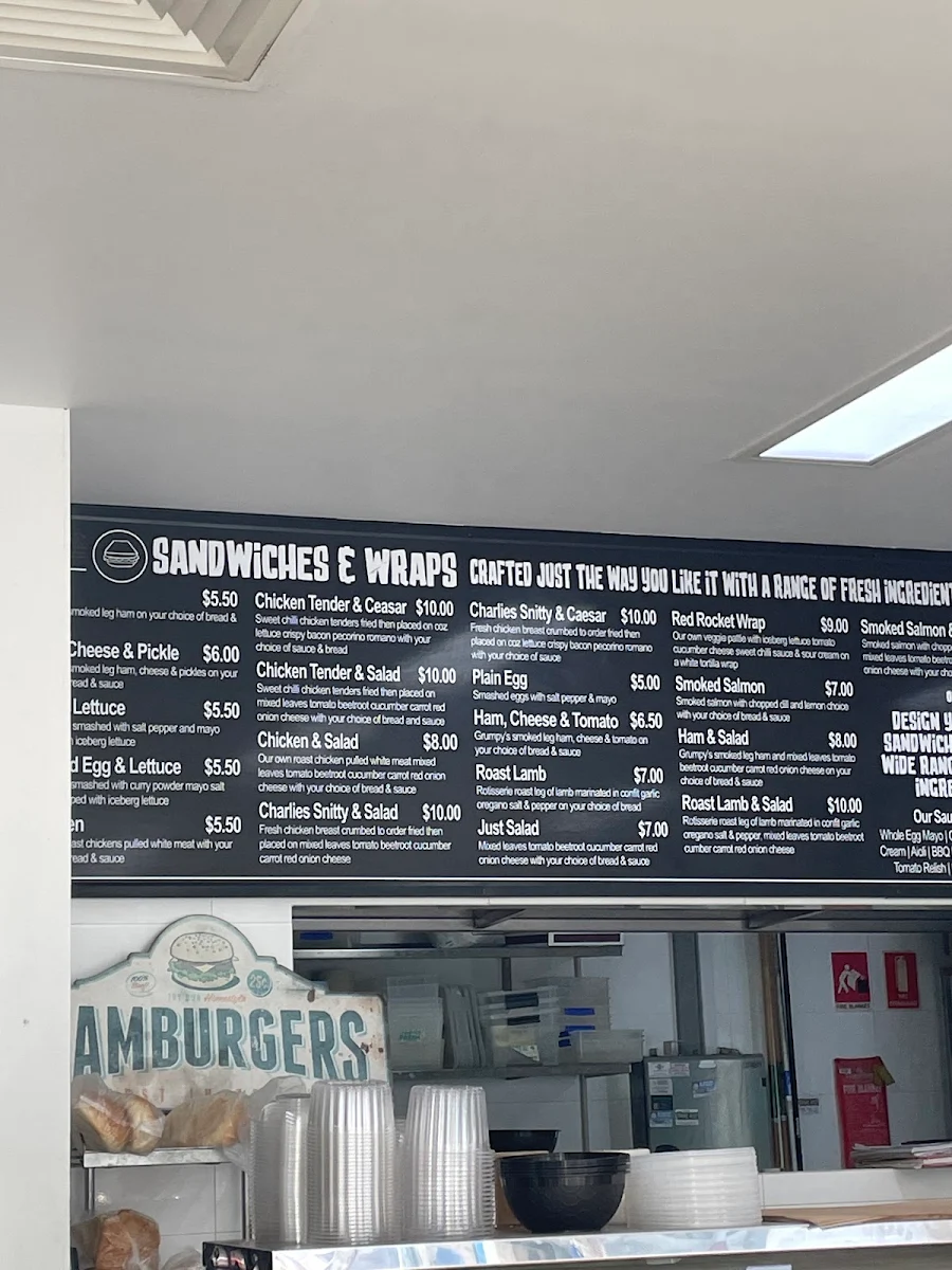 Menu, Charlie’s Takeaway and Catering