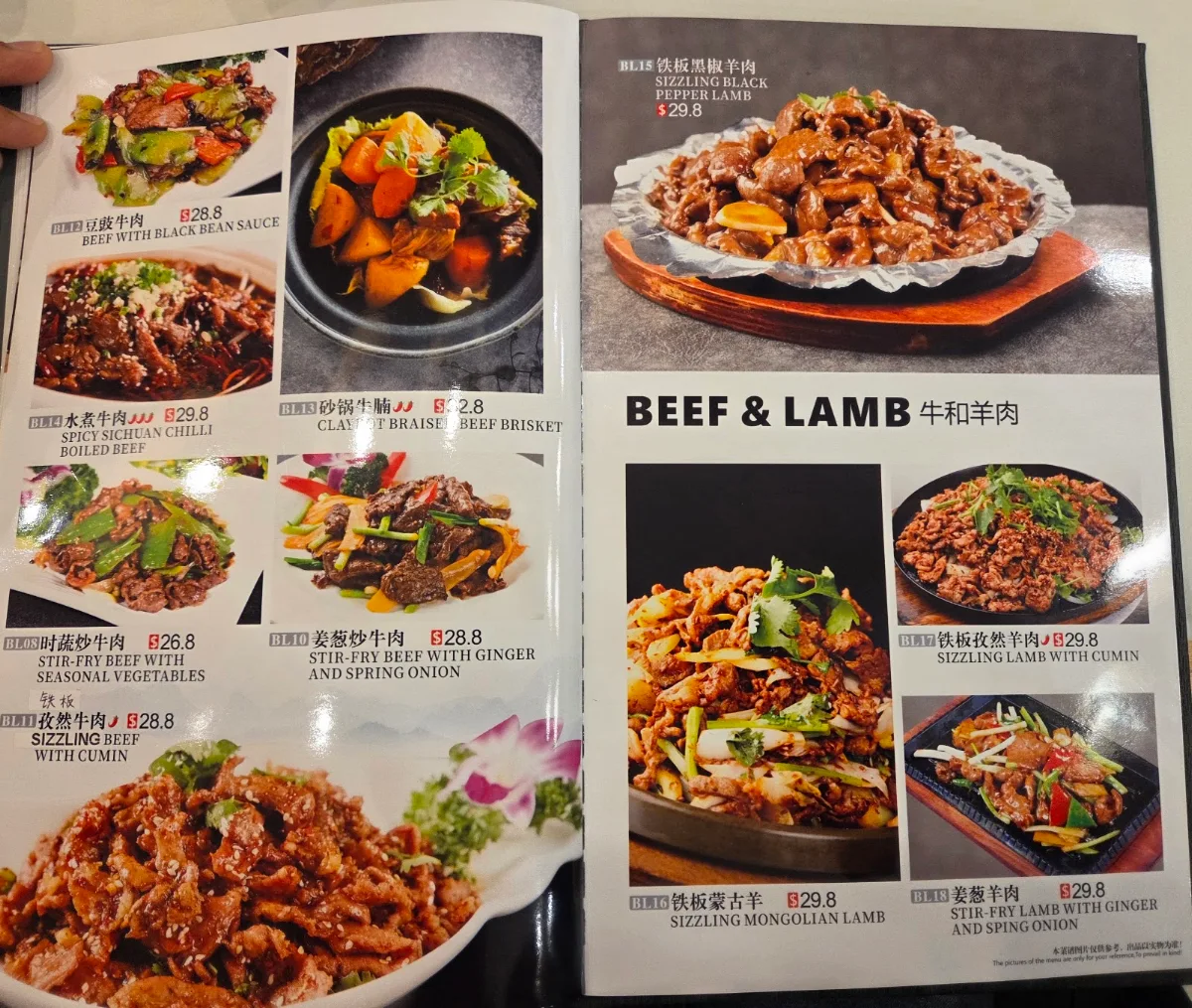 Menu, Dumpling Dynasty