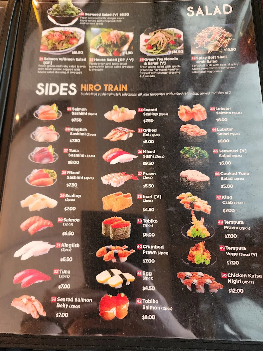 Menu, Sushi Hiro Narrabeen
