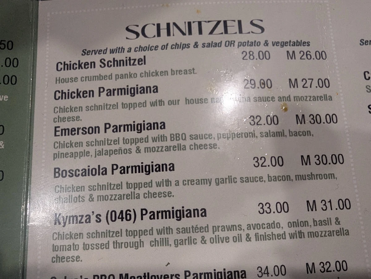 Menu, Appin Hotel