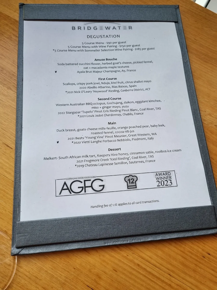 Menu, Bridgewater Q