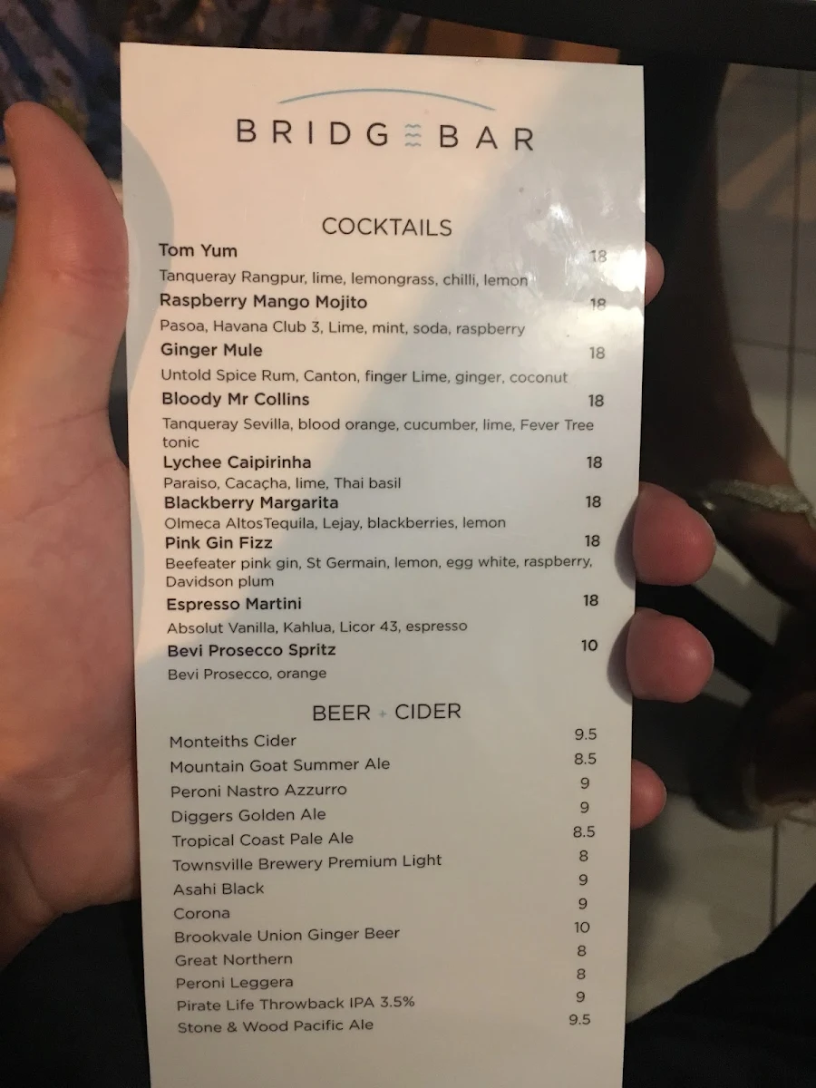 Menu, Bridgewater Q
