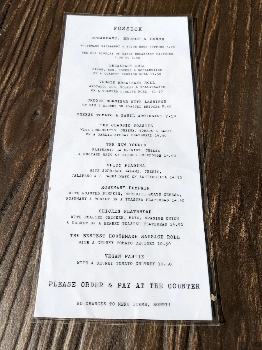 Menu, Ma Belle’s Cafe