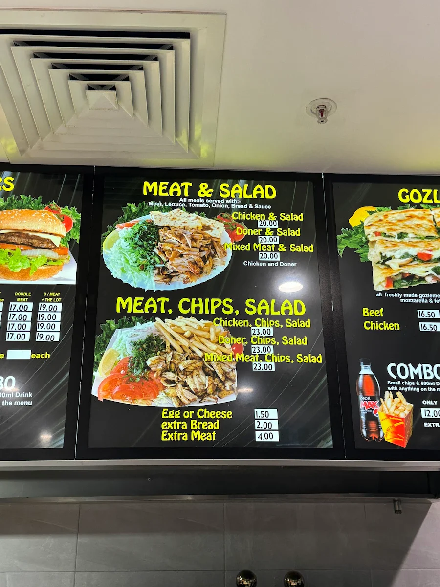Menu, Forrestfield Kebab House