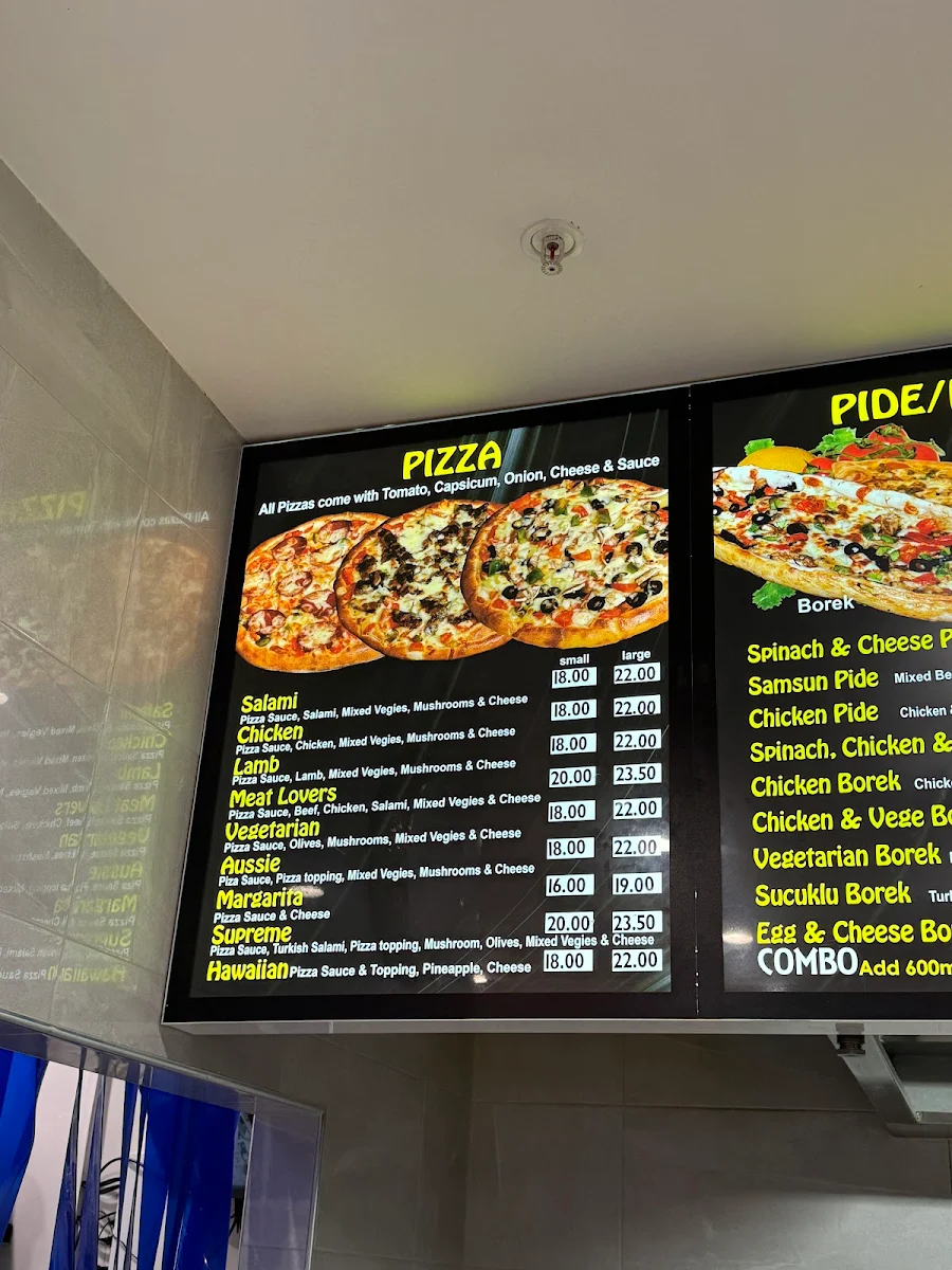 Menu, Forrestfield Kebab House