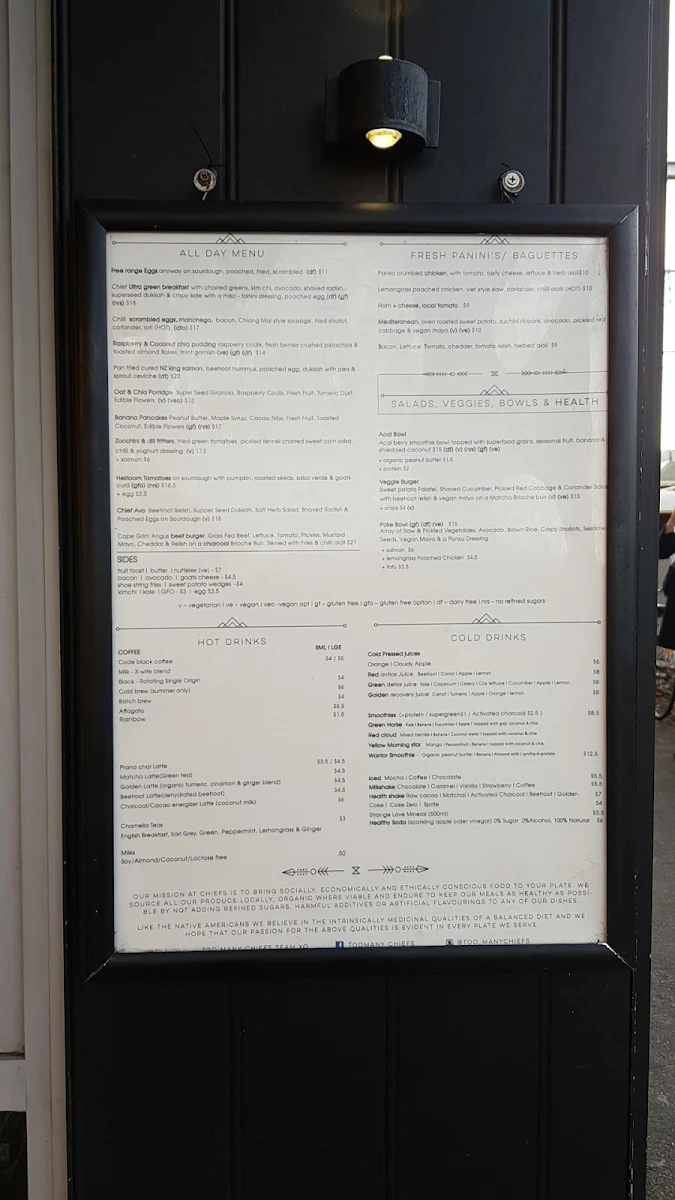 Menu, Too Many Chiefs