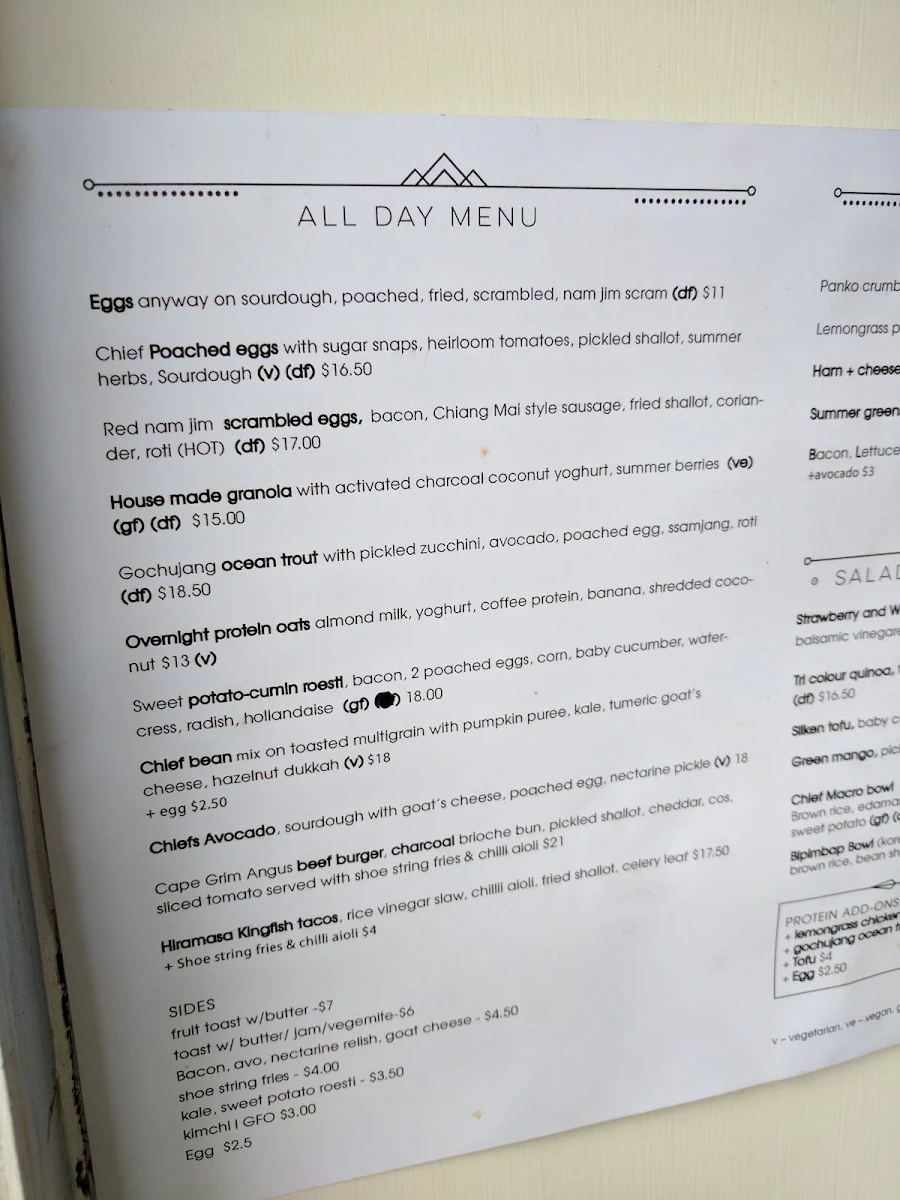 Menu, Too Many Chiefs