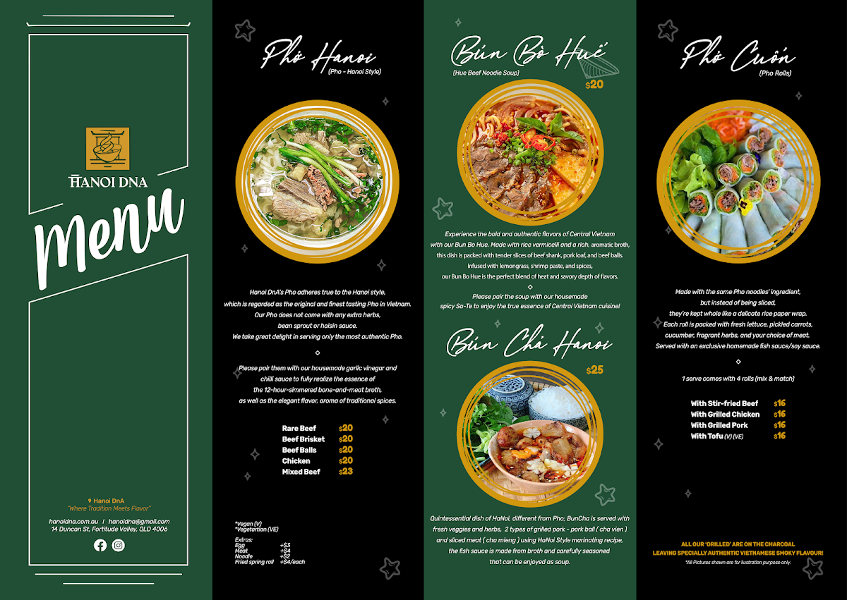 Menu, HaNoi DnA