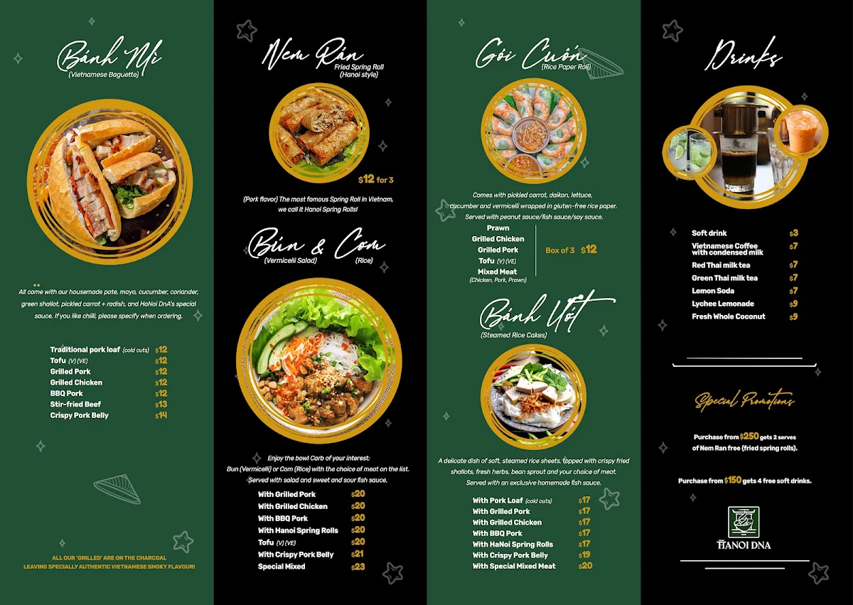Menu, HaNoi DnA