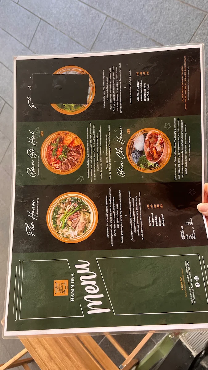 Menu, HaNoi DnA
