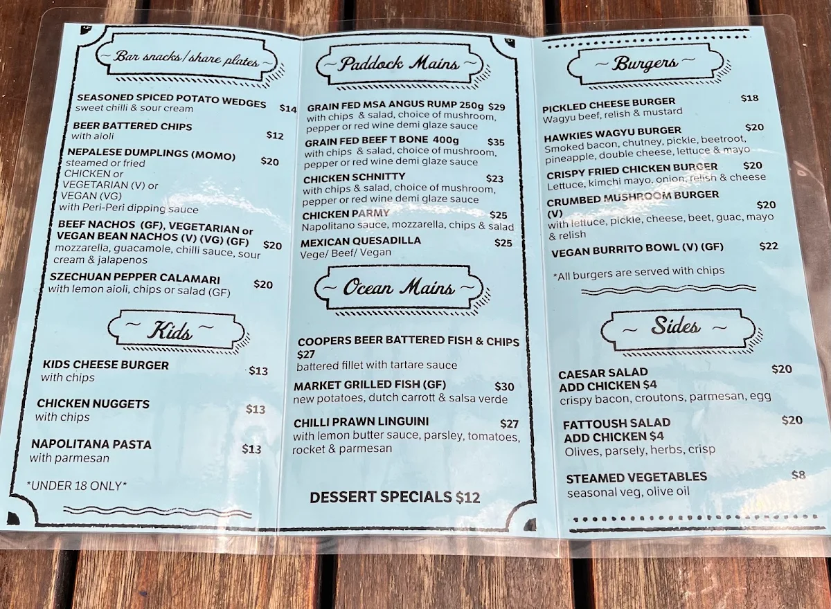 Menu, Carlisle Castle Hotel
