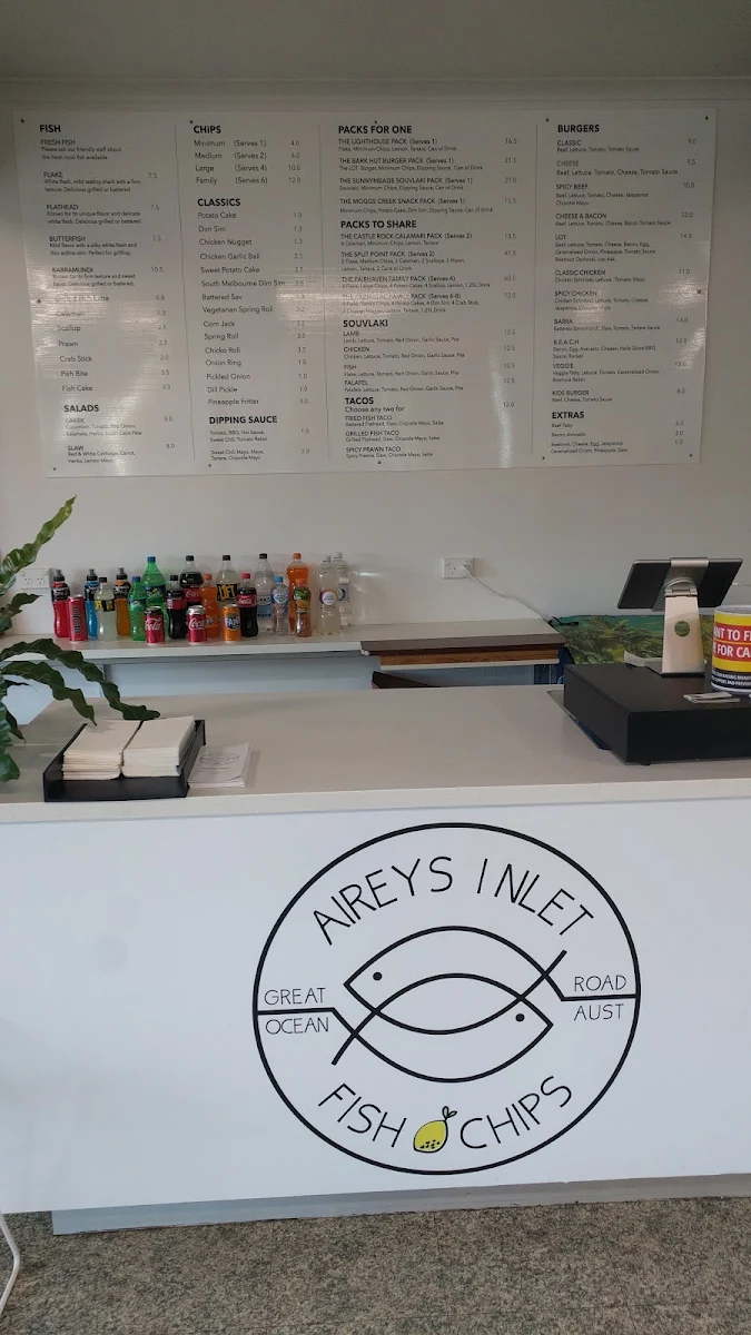 Menu, Aireys Inlet Fish & Chips