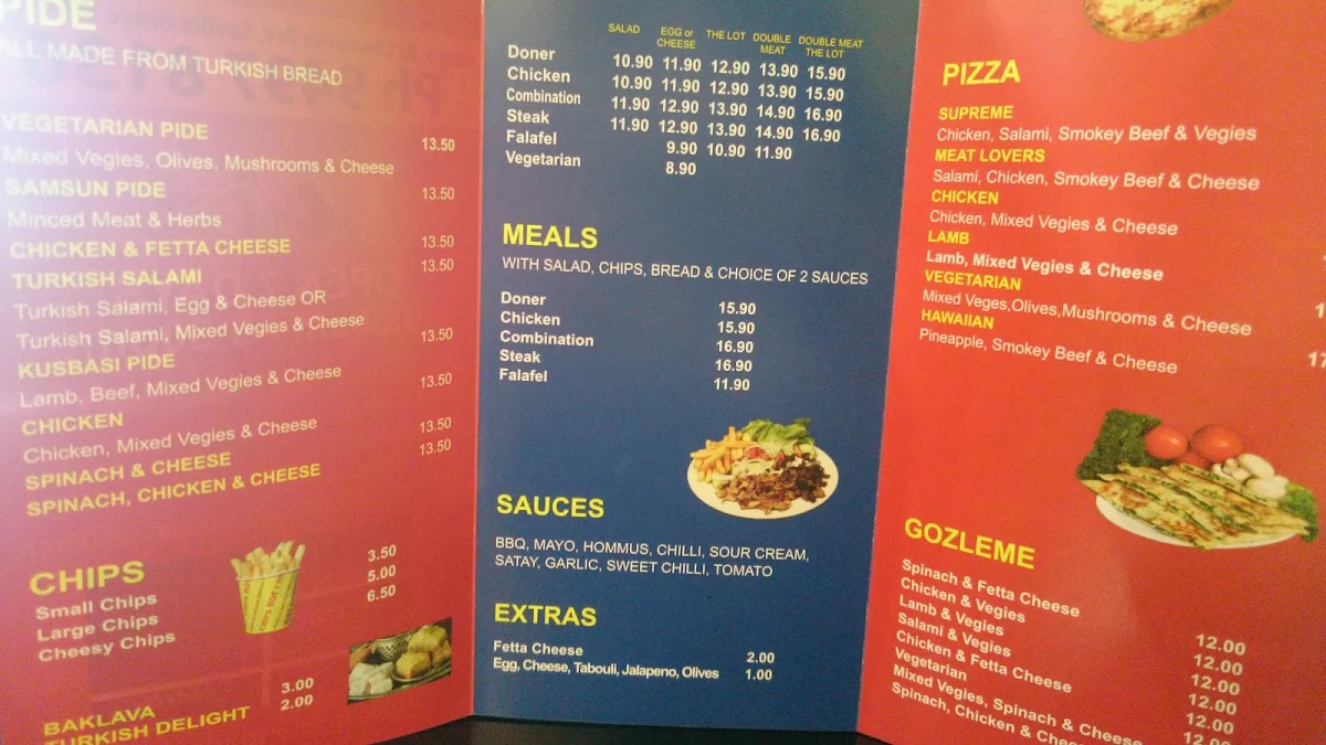 Menu, Champion Kebab & Turkish Bakery