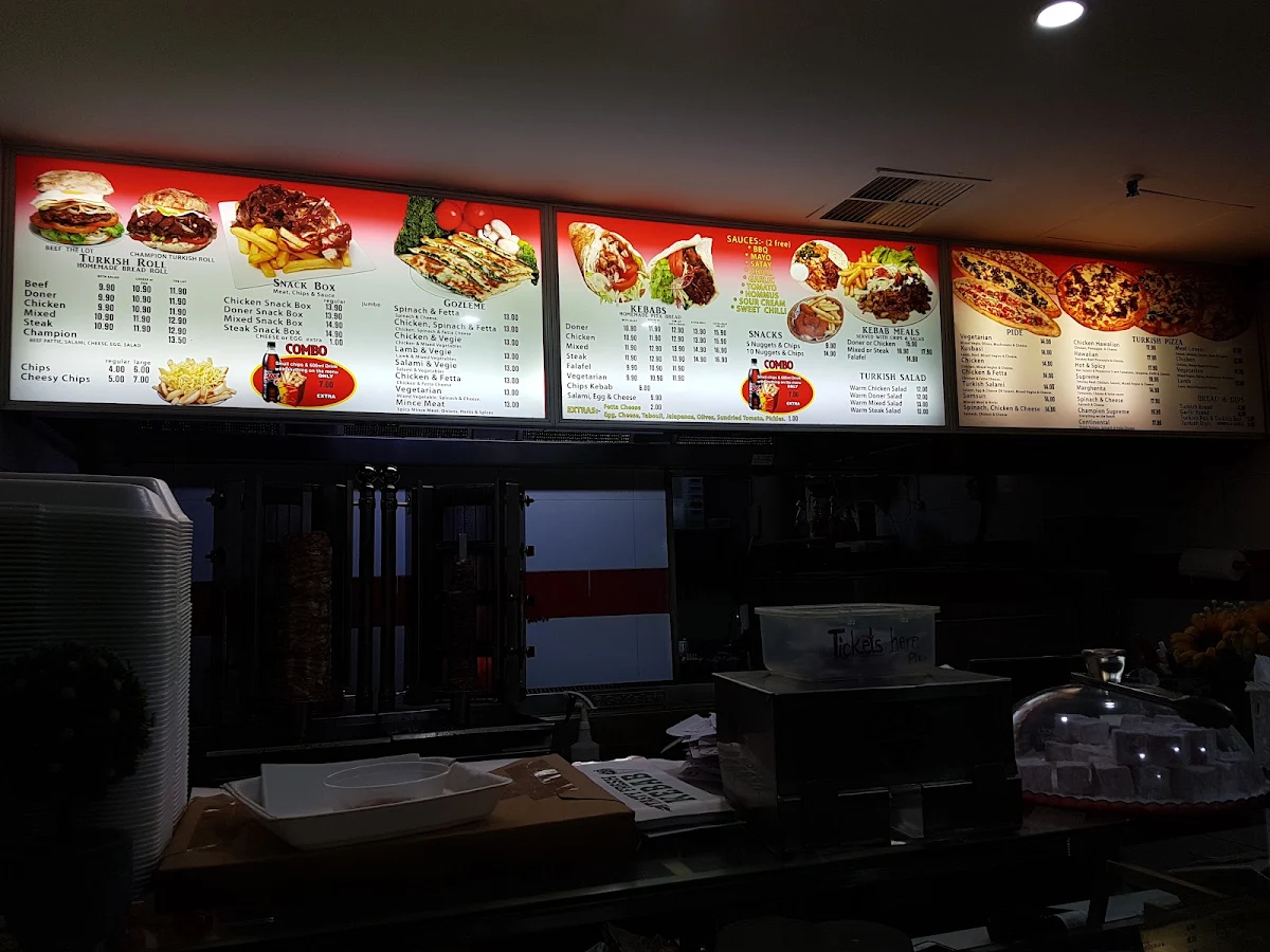 Menu, Champion Kebab & Turkish Bakery