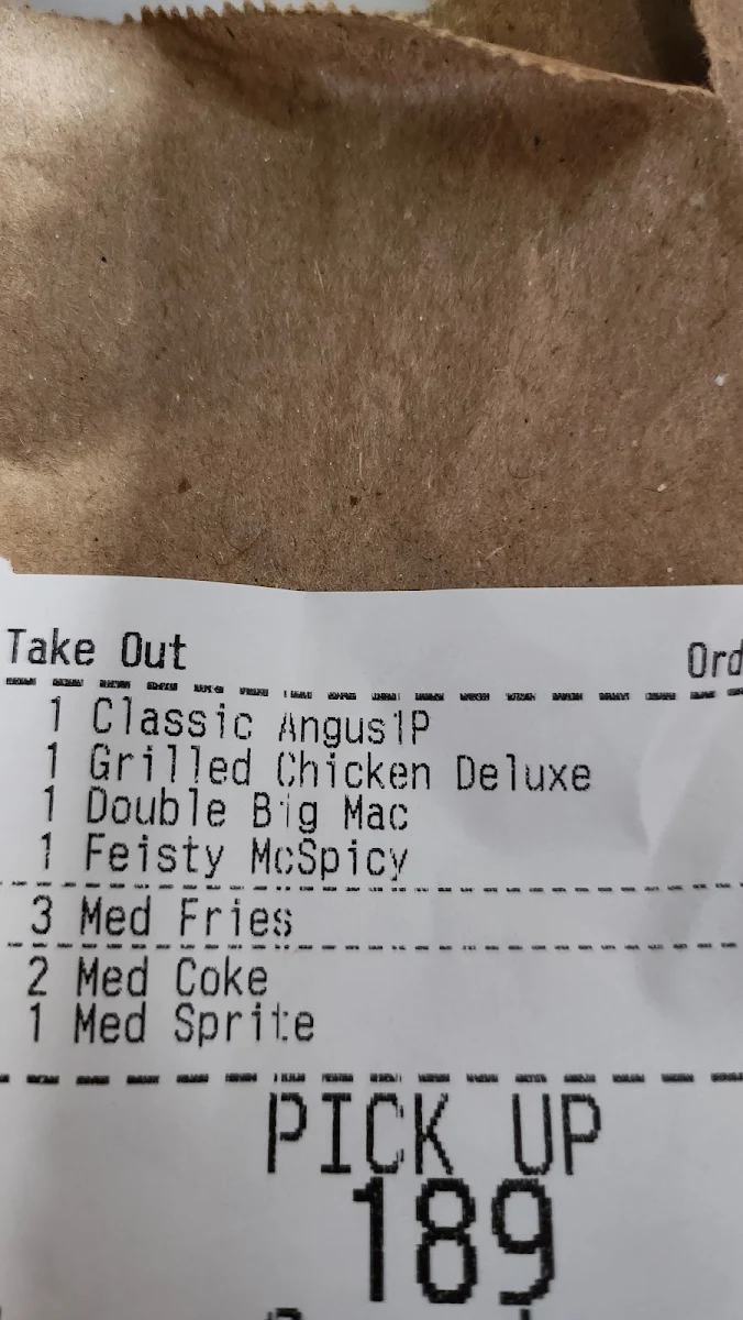 Menu, McDonald's Calamvale