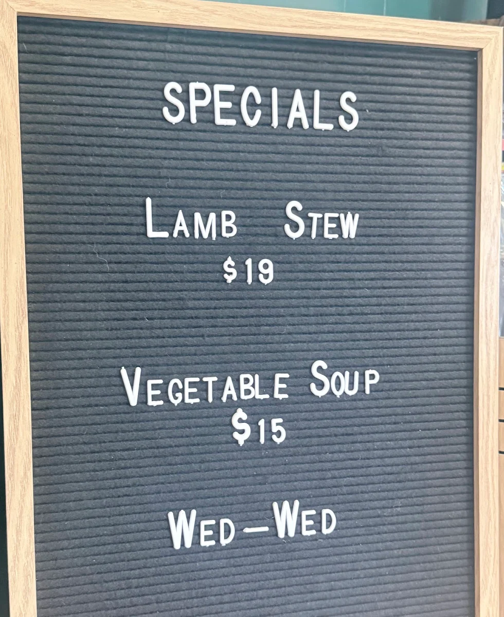 Menu, The Caramut Hotel