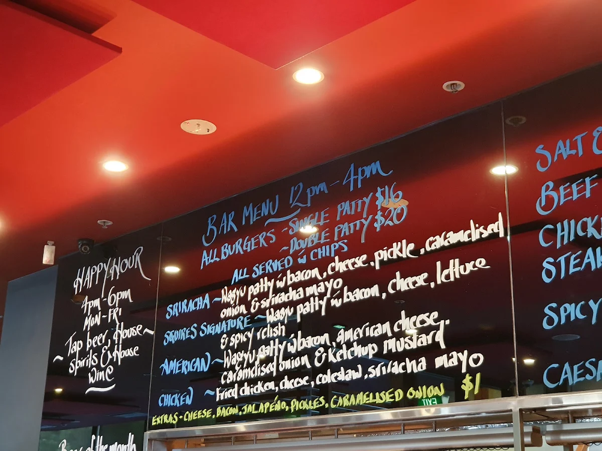 Menu, Squires Loft Albert Park