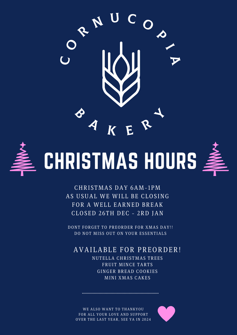 Menu, Cornucopia Bakery