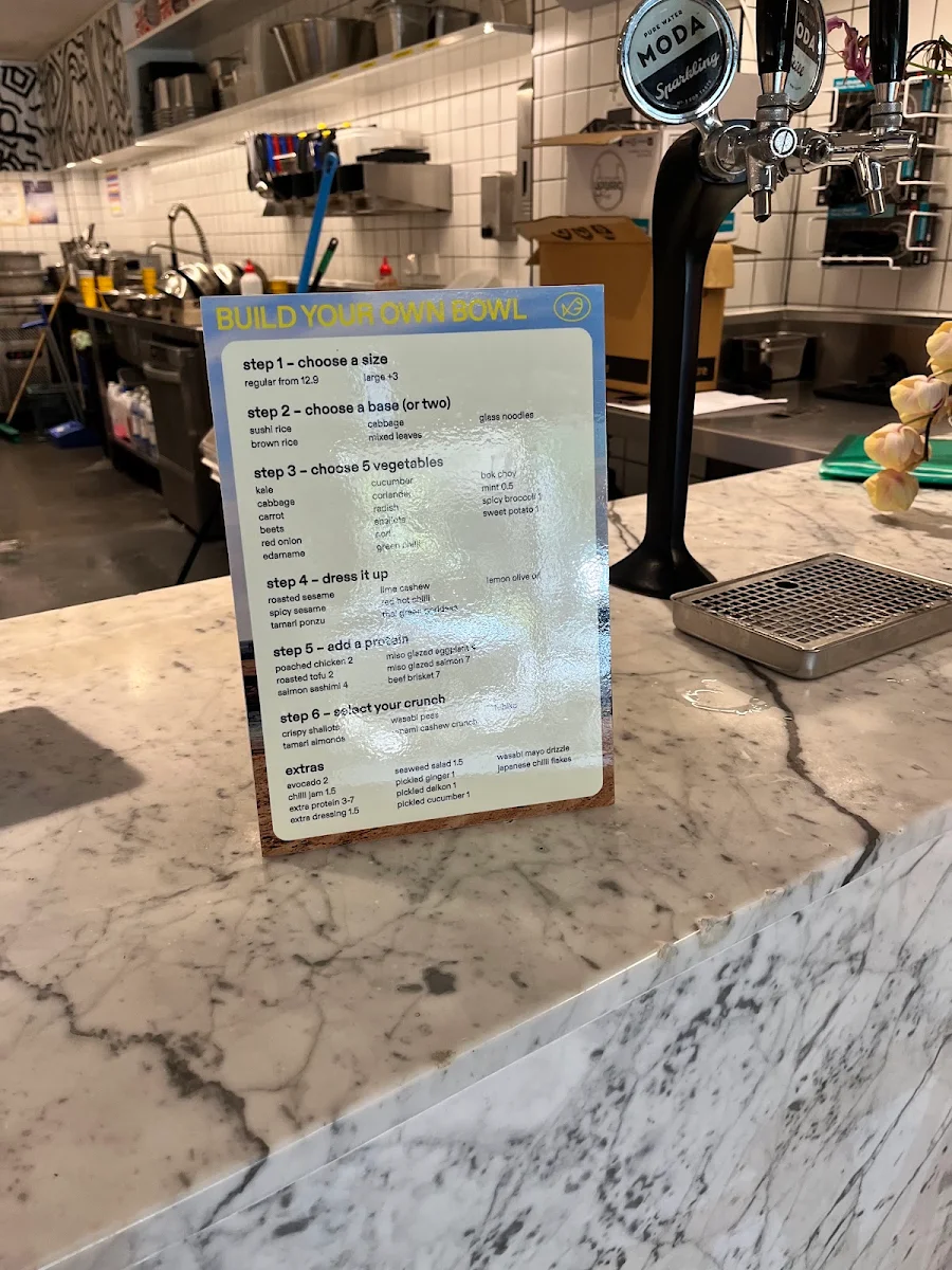 Menu, FISHBOWL - Potts Point