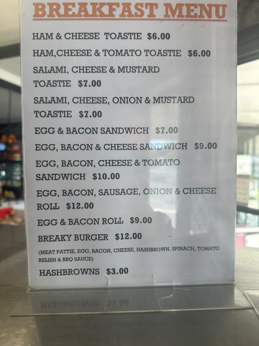 Menu, Lake Bolac Diner and Cafe