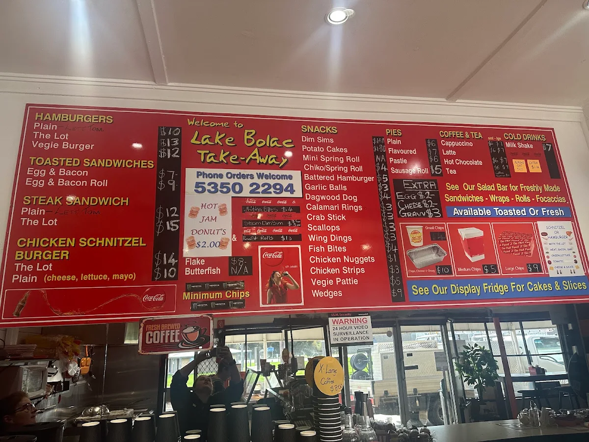 Menu, Lake Bolac Diner and Cafe
