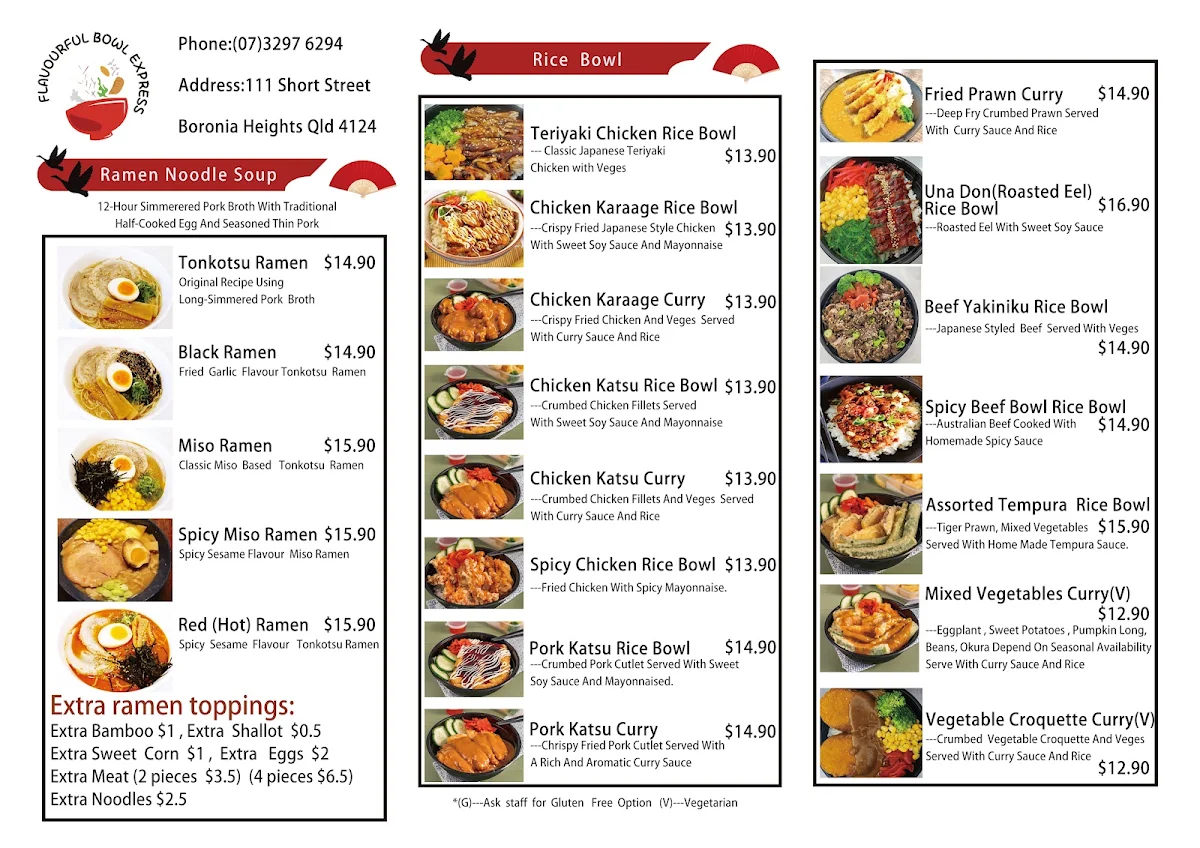 Menu, Flavourful bowl express