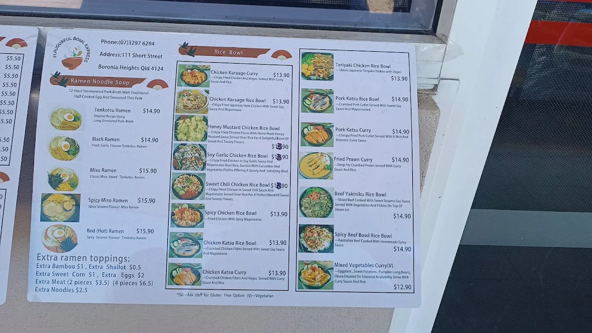 Menu, Flavourful bowl express