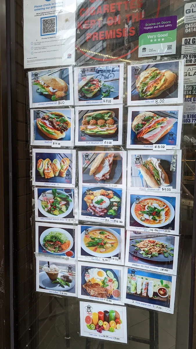 Menu, Roll in and out