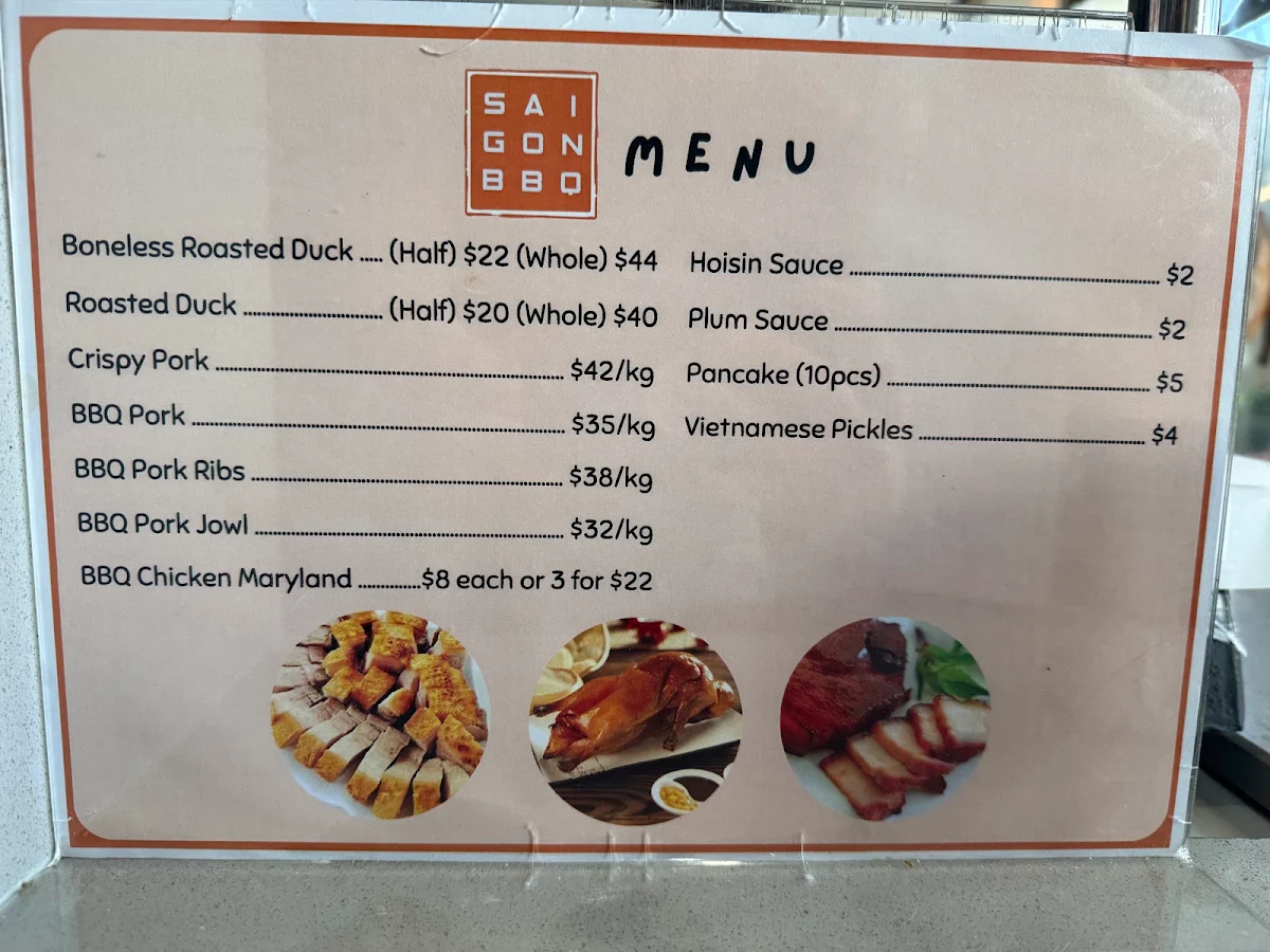 Menu, Saigon BBQ